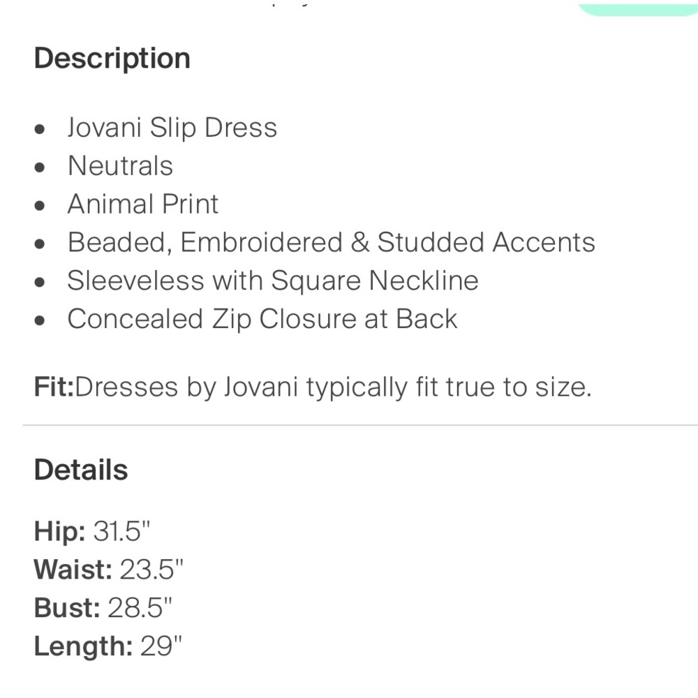 Jovani animal print short dress, size 4 - Picture 6 of 6